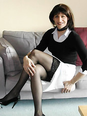 Hot and very horny crossdressers wearing slutty lingerie and stockings